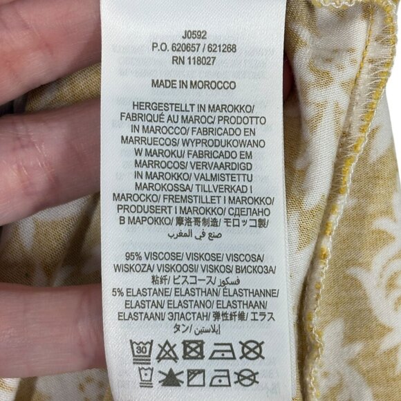 Boden Yellow & White Short Sleeve Dress with Pockets Women's US Size 4 Petite - Picture 8 of 9